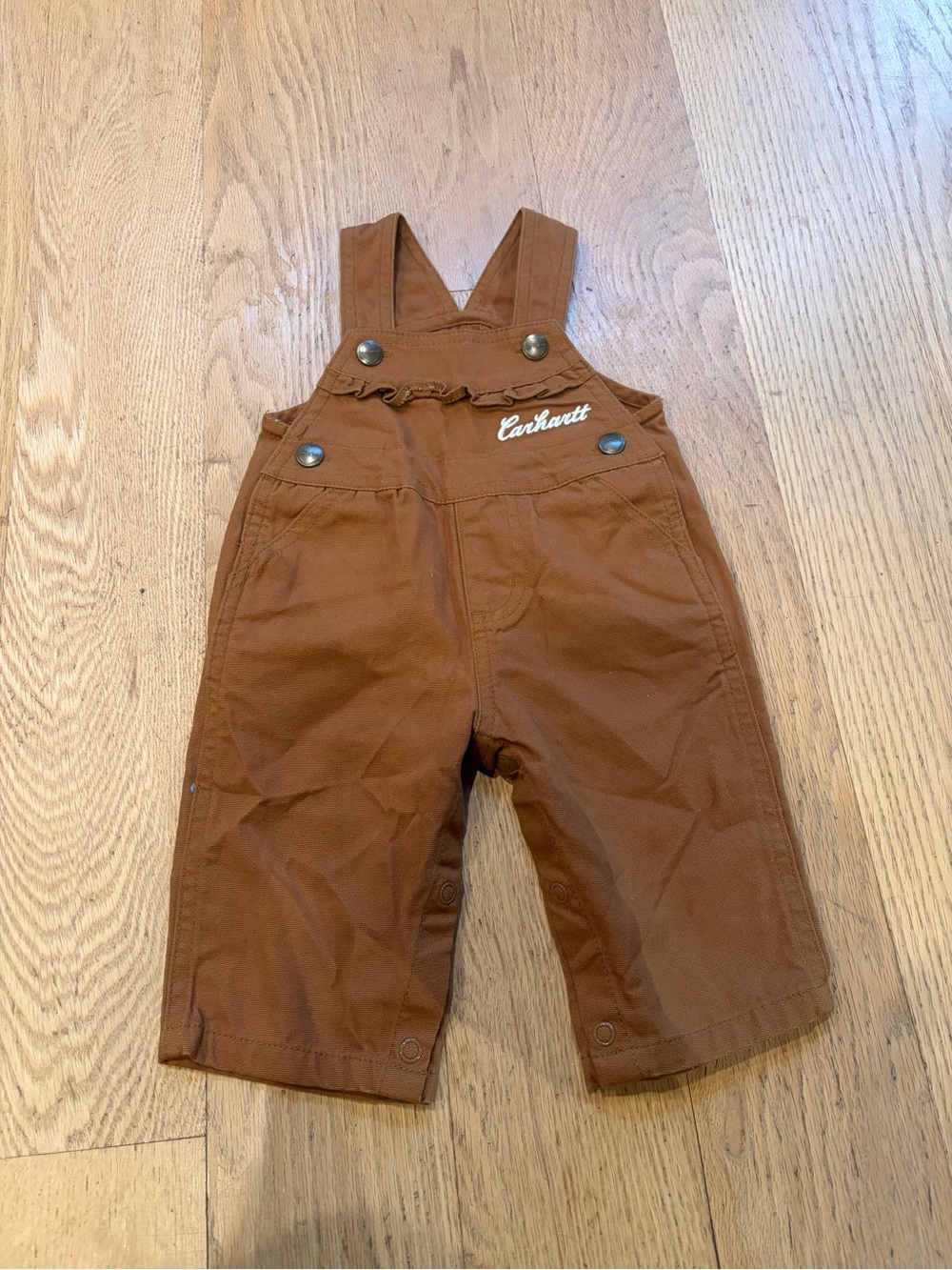 Carhartt Baby Girl Ruffle Bib Overalls Size 6 Months
